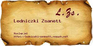 Ledniczki Zsanett névjegykártya